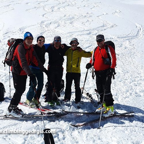 Ski touring kazbek