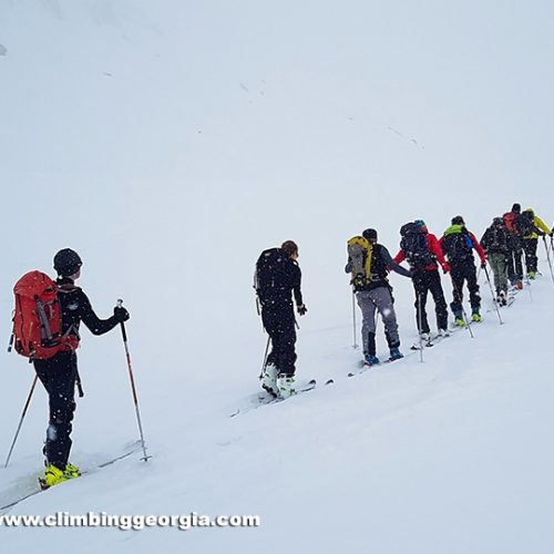 Ski touring Kazbek